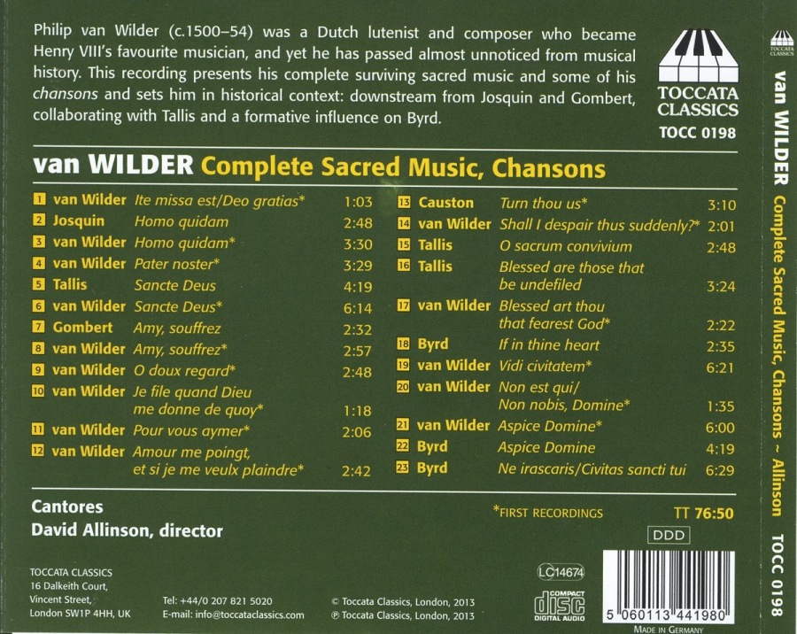 Wilder: Complete Sacred Music Chansons - slide-1