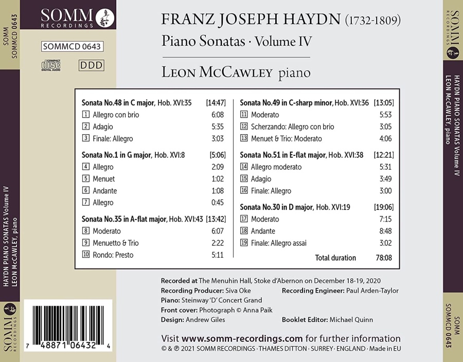 Haydn: Piano Sonatas, Volume IV - slide-1