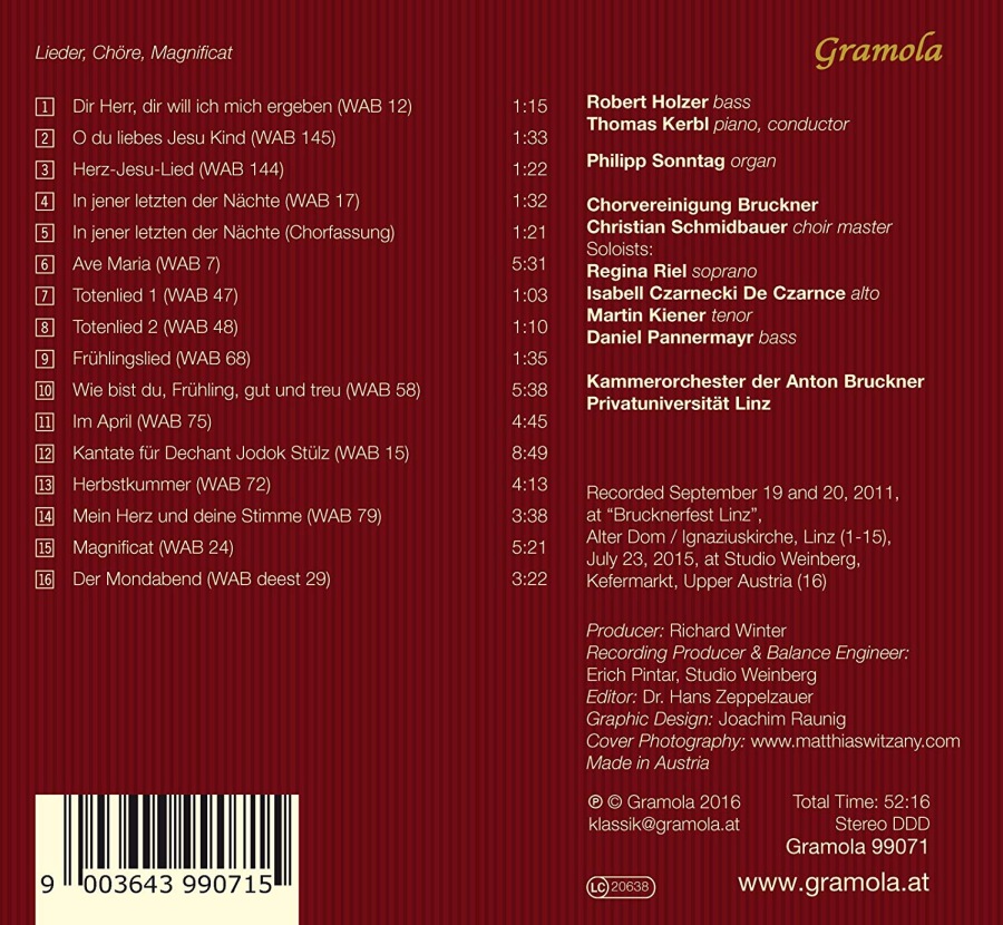 Bruckner: Songs; Works for Chorus; Magnificat - slide-1