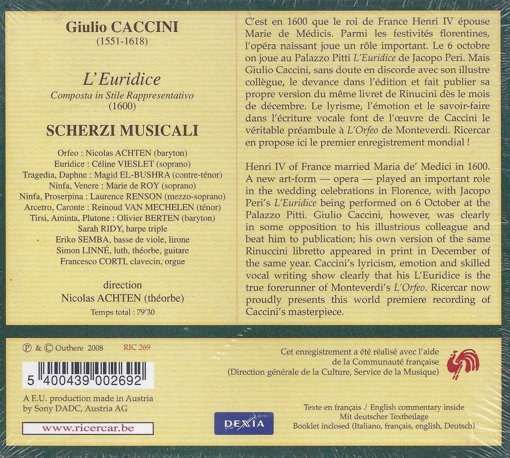 Caccini: L'Euridice - slide-1