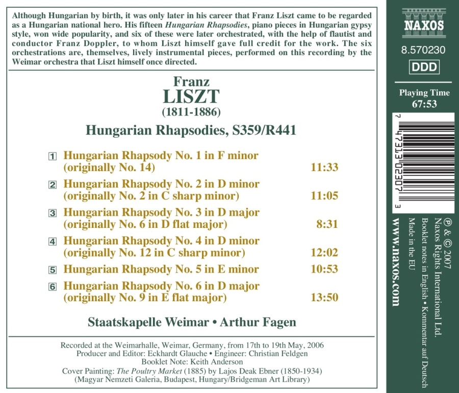 LISZT: 6 Hungarian Rhapsodies Nos. 1 - 6 - slide-1