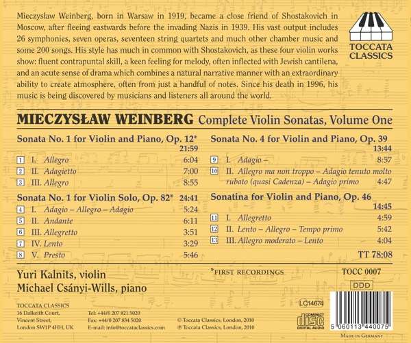 Weinberg: Complete Violin Sonatas, Vol. 1 - slide-1