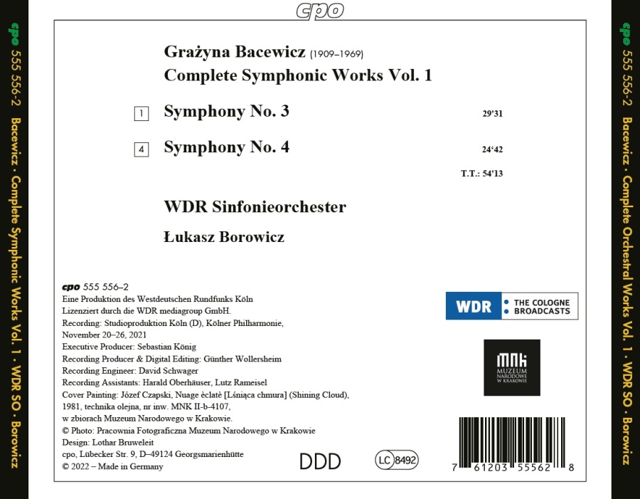 Bacewicz: Complete Symphonic Works Vol. 1 - Symphonies 3 & 4 - slide-1