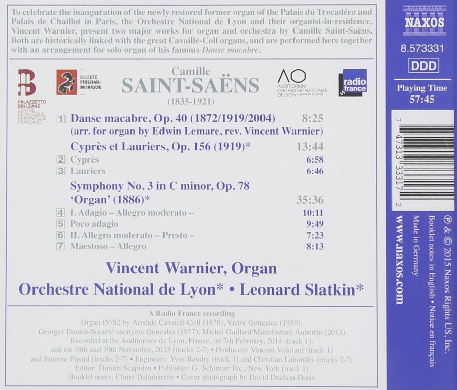 Saint-Saëns: Symphony No. 3 "Organ"; Danse Macabre; Cyprès et Lauriers - slide-1