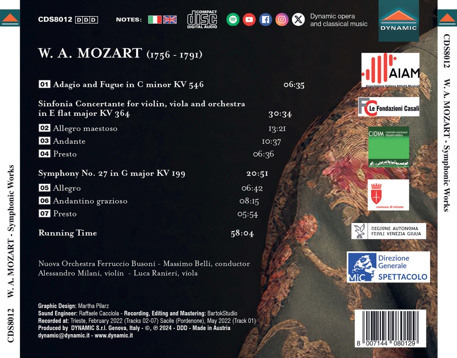 Mozart: Adagio and Fugue; Sinfonia Concertante; Symphony No. 27 - slide-1