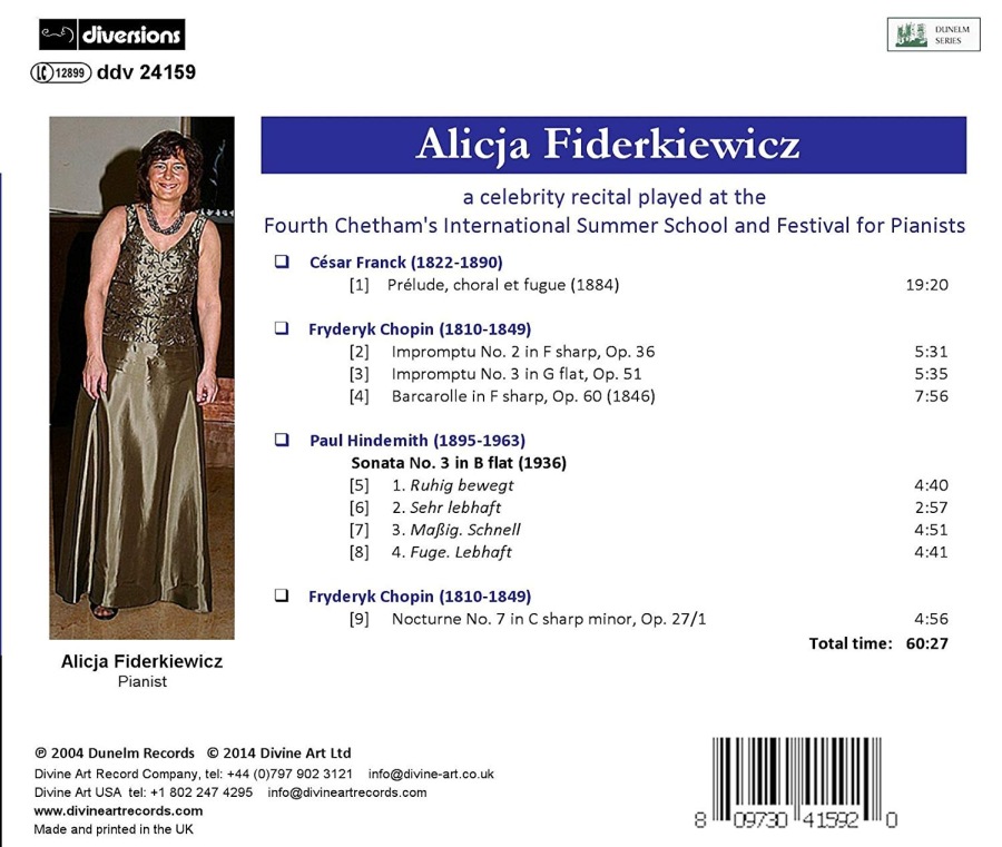 Franck; Chopin; Hindemith: Piano Works - slide-1