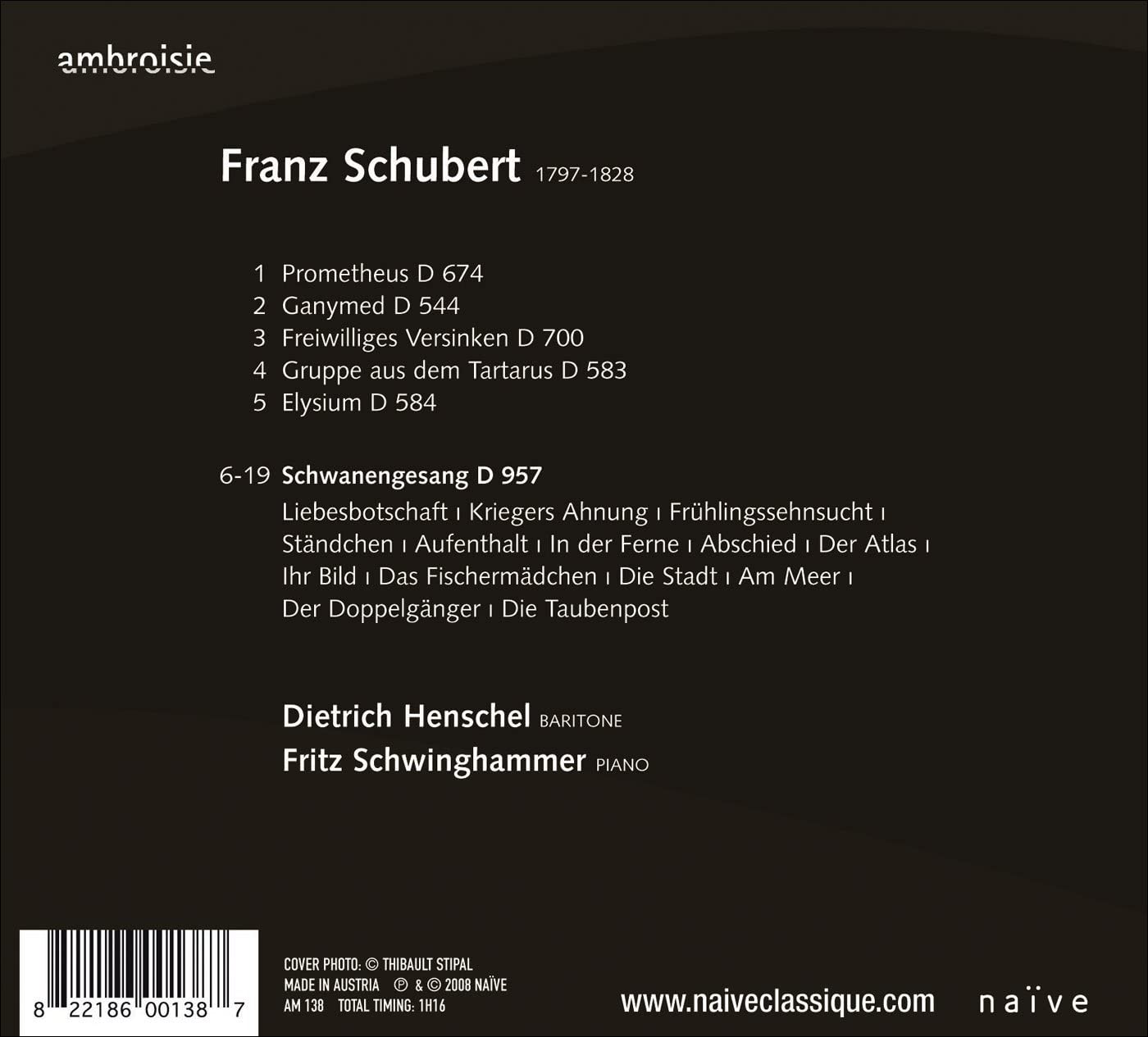 Schubert: Schwanengesang, ... - slide-1