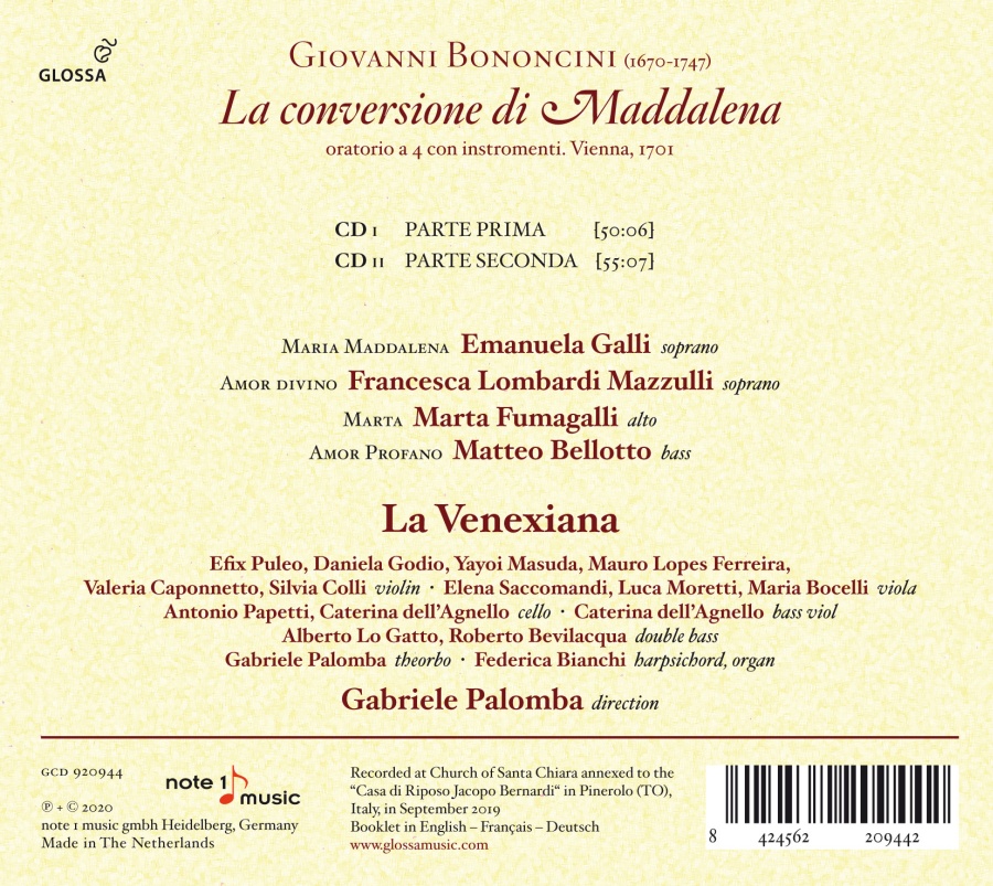 Bononcini: La conversione di Maddalena - slide-1