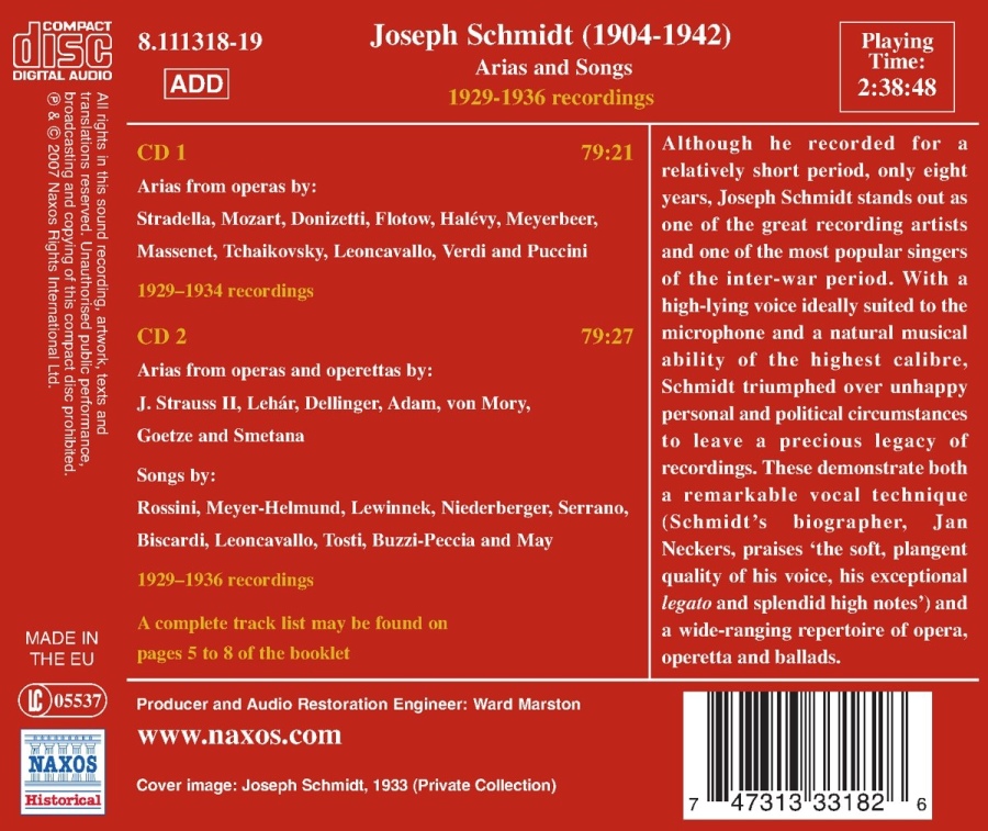 SCHMIDT Joseph: Arias and Songs - slide-1