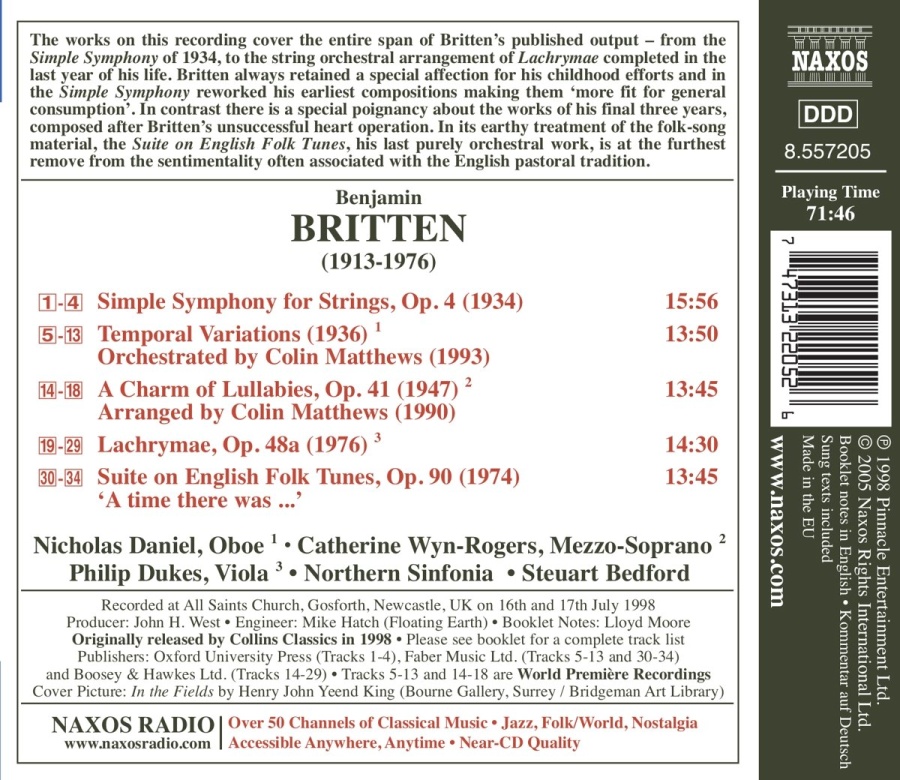 BRITTEN: Simple Symphony; Temporal Variations; Suite on English Folk Tunes - slide-1