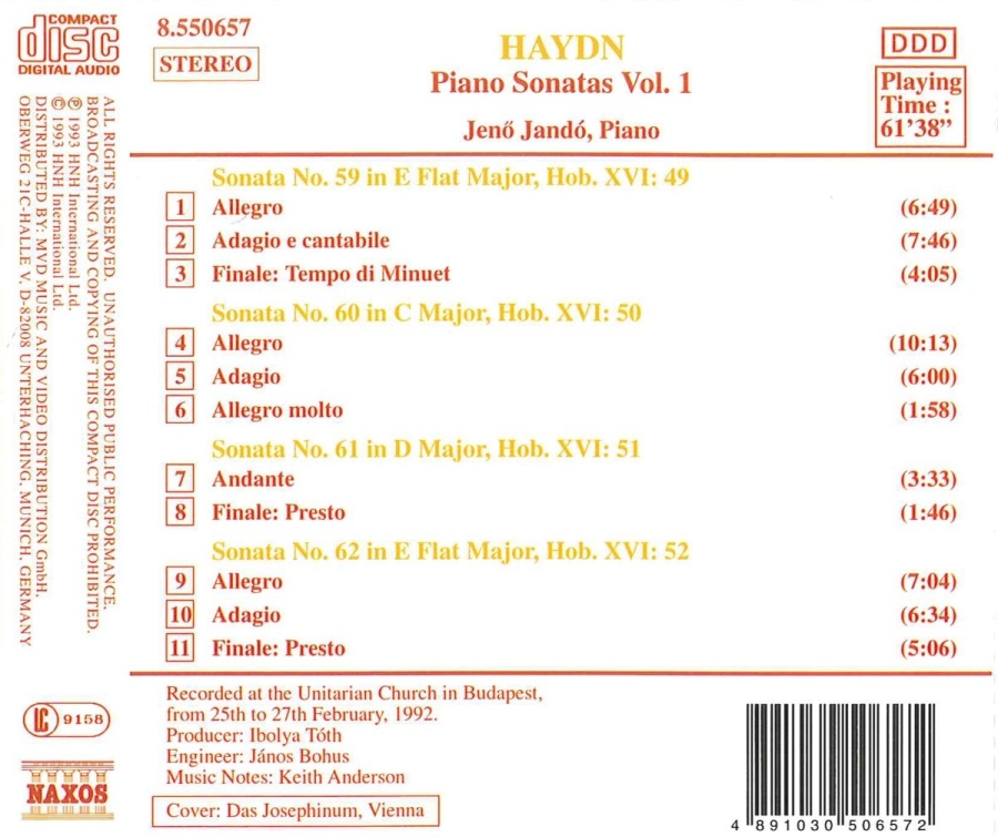 Haydn: Piano Sonatas Nos. 59-62 - slide-1