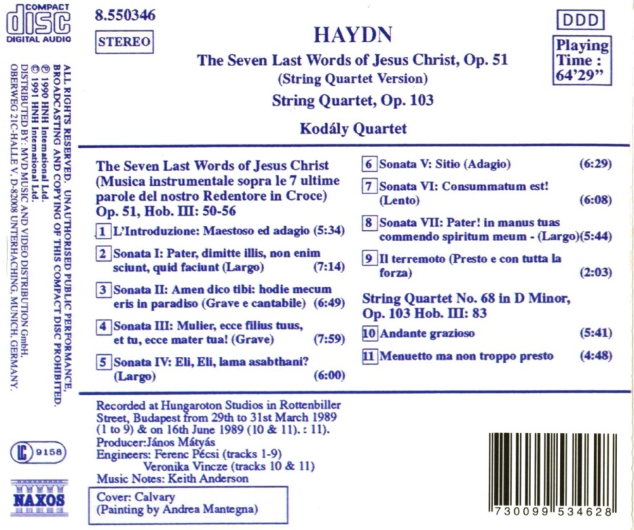 Haydn: String Quartets Opp. 103 and 51, '7 Last Words of Jesus Christ' - slide-1