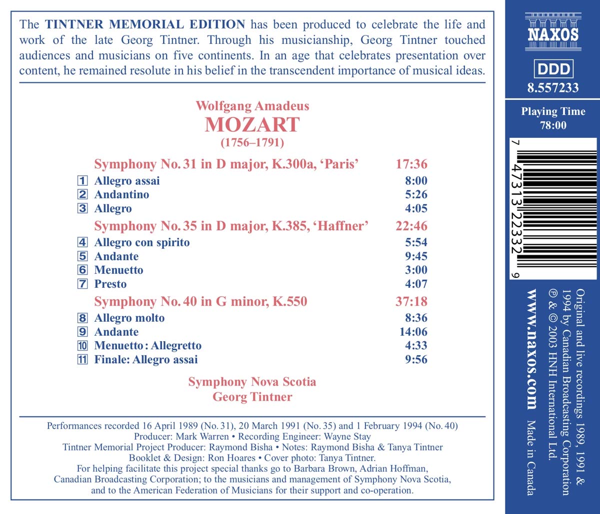MOZART: Symphonies Nos. 31, 35 and 40 - slide-1