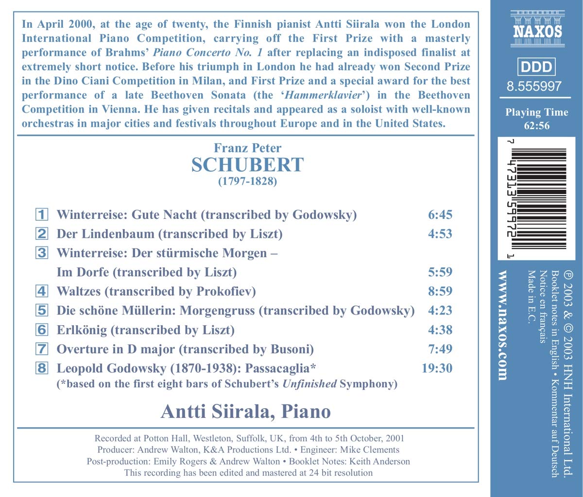 SCHUBERT: Piano transcriptions - slide-1