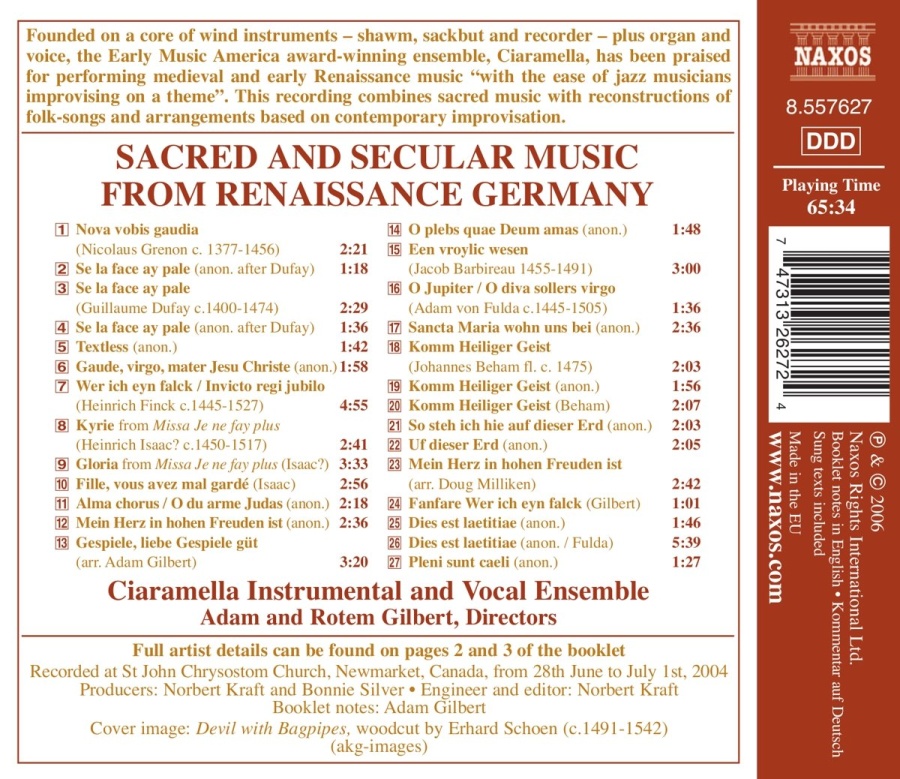 SACRED AND SECULAR MUSIC FROM RENAISSANCE GERMANY - slide-1
