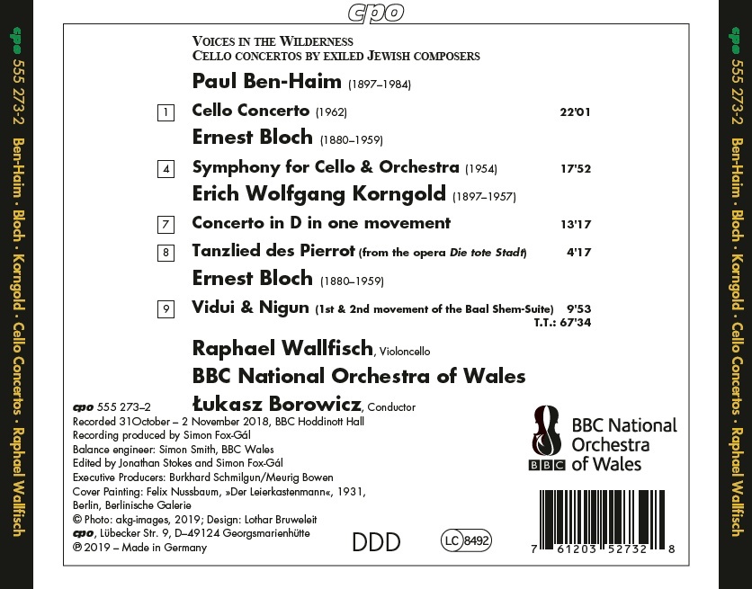 Ben-Haim; Bloch; Korngold: Cello Concertos - slide-1