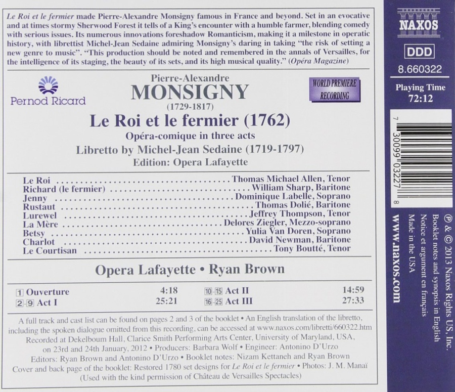 Monsigny: Roi et le fermier (1762), Opéra-comique in 3 acts - slide-1