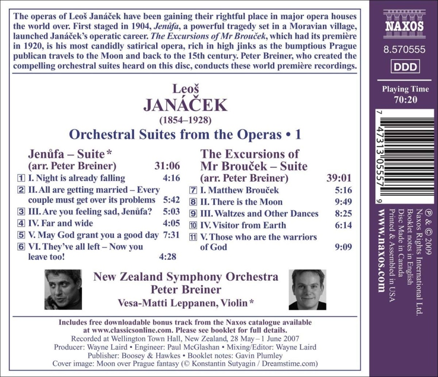 JANACEK: Orchestral Suites from the Operas Vol. 1 - Jenufa, The Excursions of Mr Broucek - slide-1