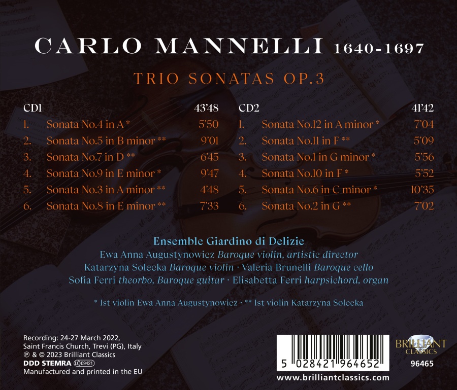 Mannelli: Trio Sonatas Op. 3 - slide-1