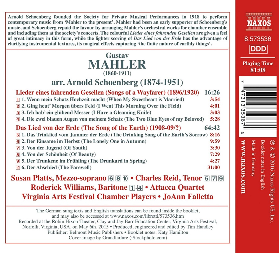 Mahler: Songs, arr. Arnold Schonberg - slide-1