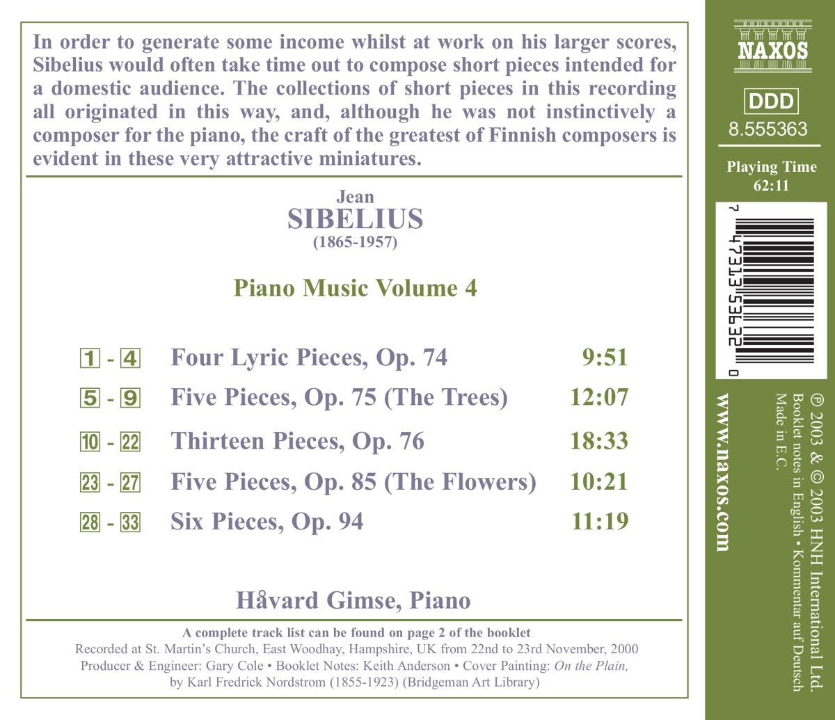 SIBELIUS: Piano miniatures vol. 4 - slide-1