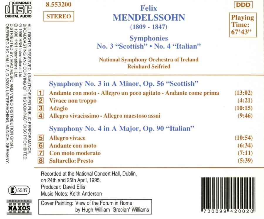 MENDELSSOHN: Symphonies Nos. 3 and 4 - slide-1