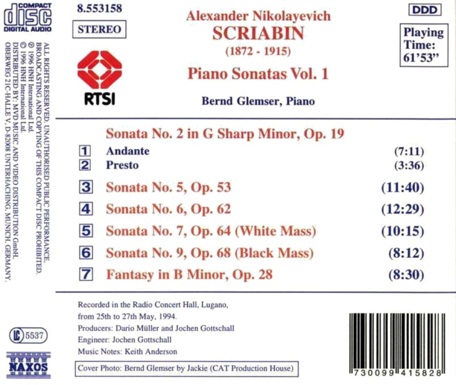 SCRIABIN: Piano Sonatas, Vol. 1 - slide-1