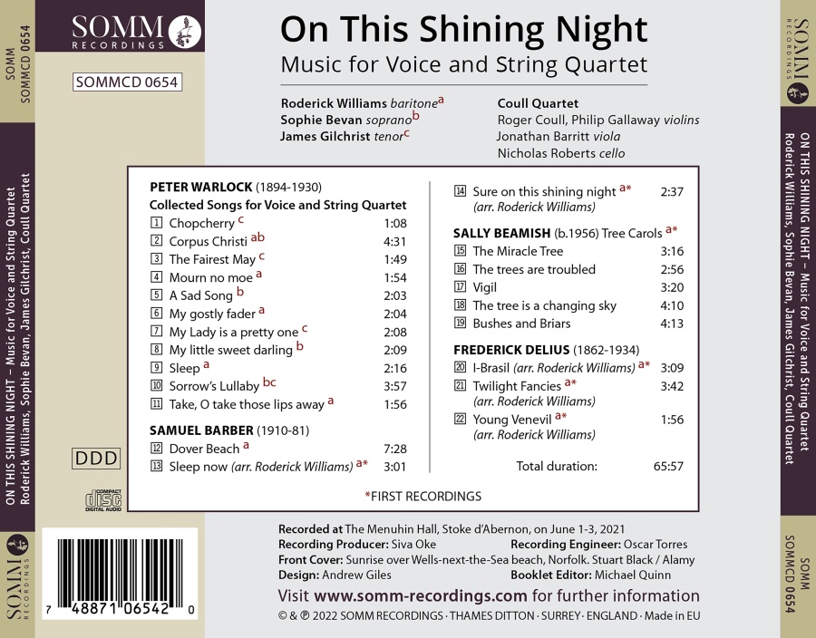 On This Shining Night - Music for Voice and String Quartet - slide-1