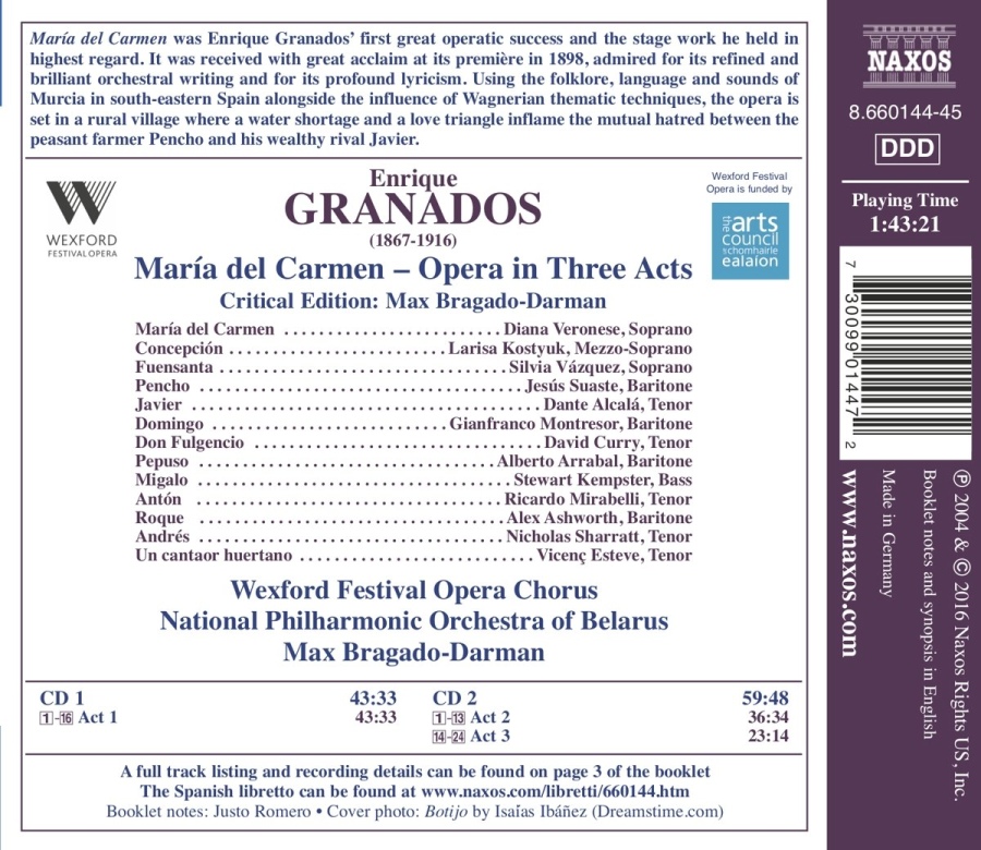 GRANADOS: María del Carmen, opera in three acts - slide-1