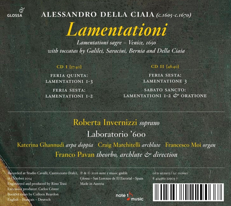 Della Ciaia, Alessandro: Lamentationi - slide-1