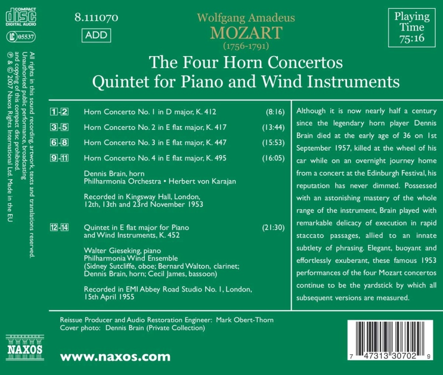 The Four Horn Concertos,  Piano & Wind Quintet - slide-1