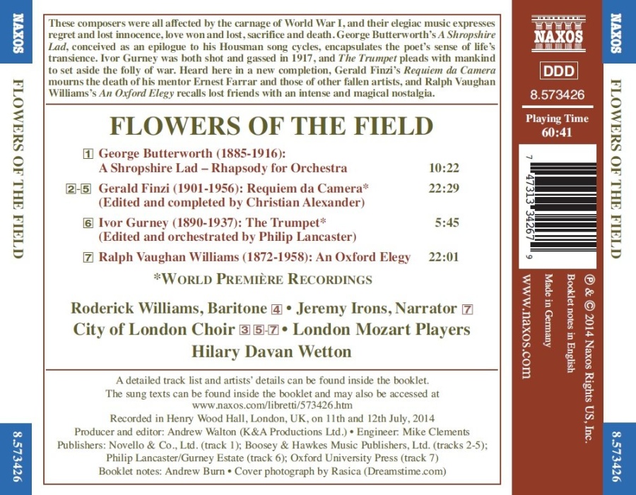Flowers of the Field - Vaughan Williams; Butterworth; Finzi; Gurney - slide-1