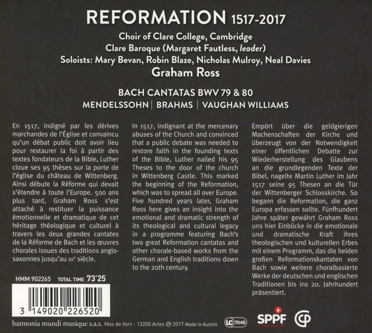 Reformation 1517-2017 - Bach; Brahms; Vaughan Williams; Mendelssohn - slide-1