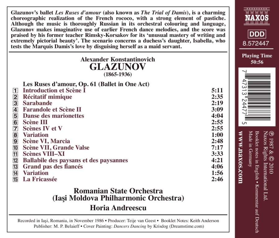 Glazunov: Orchestral Works, Vol. 19 - Les Ruses d'amour - slide-1