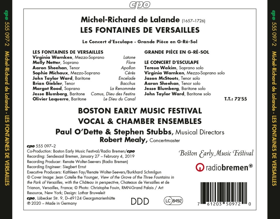 Lalande: Les Fontaines de Versailles; Le Concert d’Esculape - slide-1