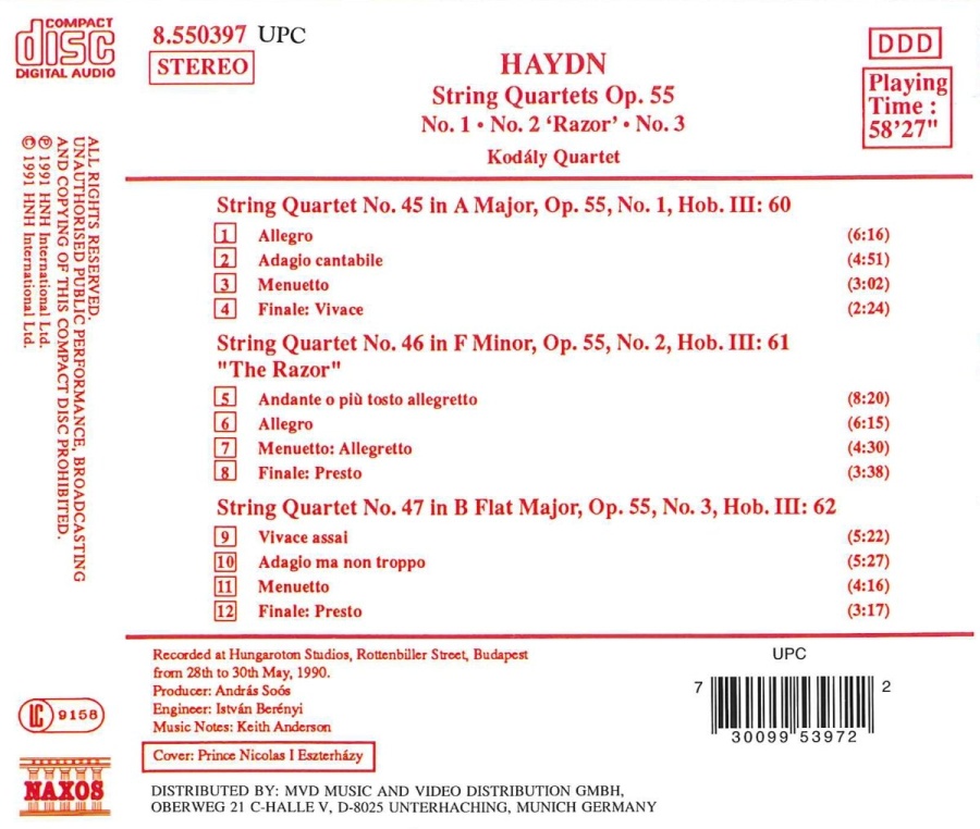 Haydn: String Quartets Op. 55, Nos. 1 - 3 - slide-1