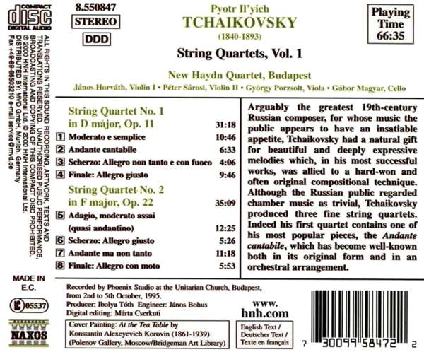 Tchaikovsky:String Quart. Vo.1 - slide-1