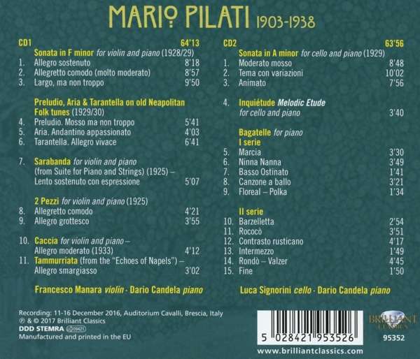 Pilati: Chamber Music for Violin, Cello and Piano - slide-1