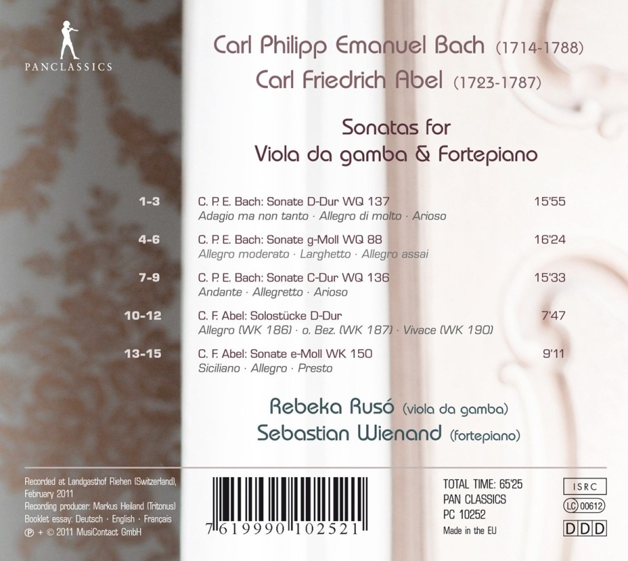 C.P.E. Bach & Carl Friedrich Abel: Sonatas for viola da gamba - slide-1