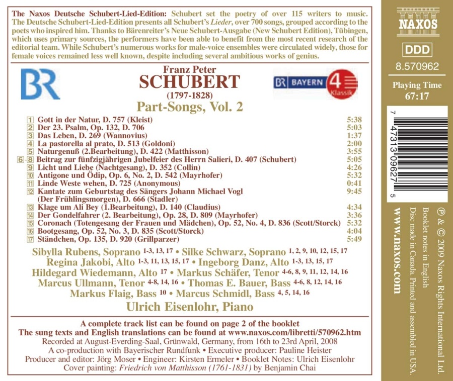 SCHUBERT: Lied Edition 33 - Part Songs, Vol. 2 - slide-1