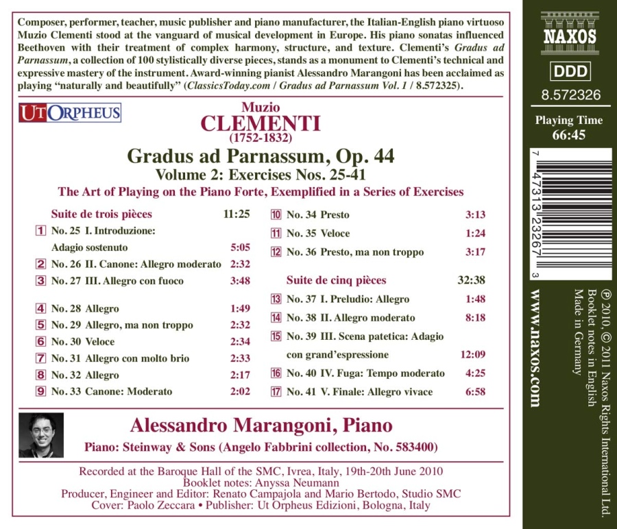 CLEMENTI: Gradus ad Parnassum Op. 44, Volume 2: Exercises Nos. 25-41 - slide-1