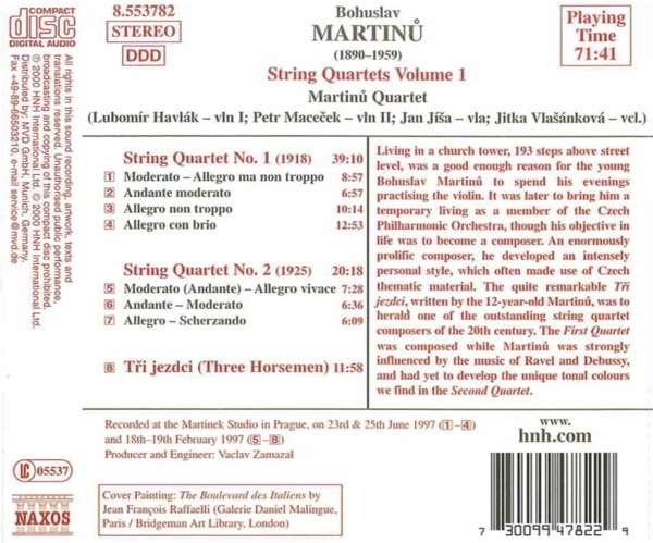 MARTINU: String Quartets vol. 1 - slide-1