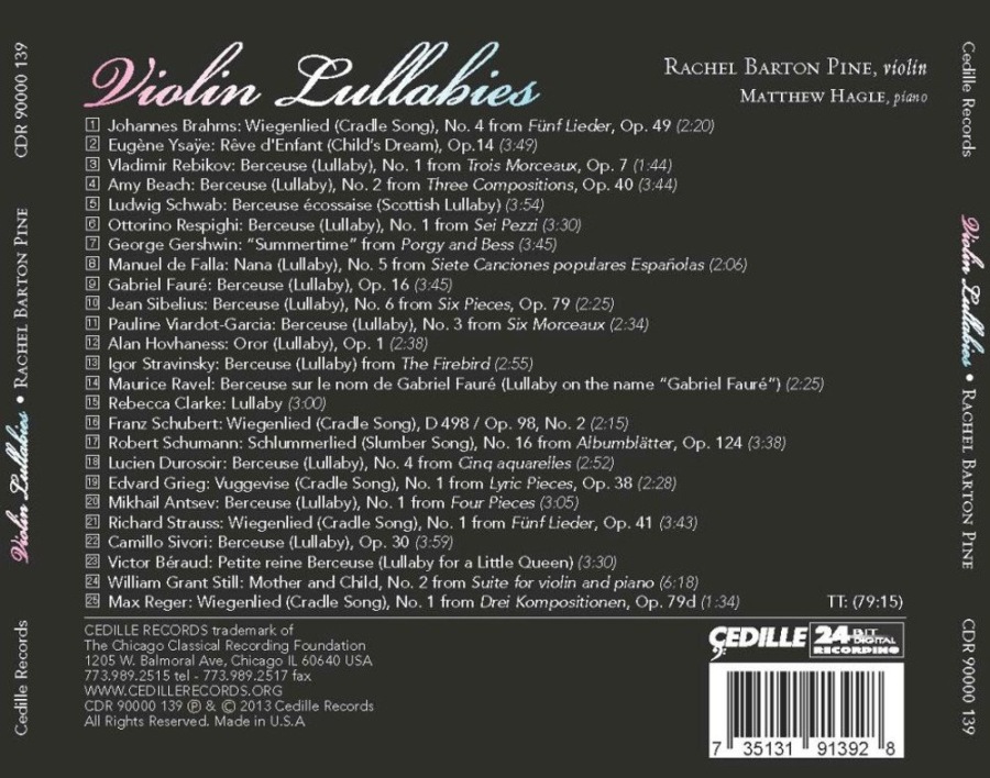 Violin Lullabies - Brahms, Ysaÿe, Respighi, Gershwin, de Falla, Fauré, ... - slide-1