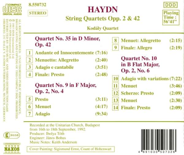 HAYDN: String Quartet op. 2 & 42 - slide-1