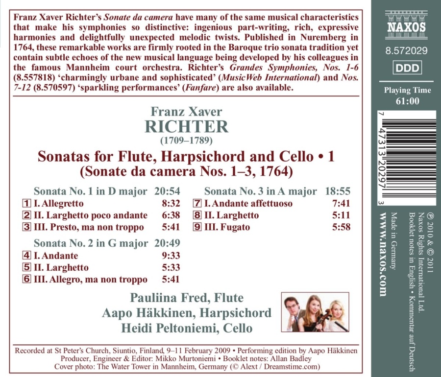 Richter: Sonatas for Flute, Harpsichord and Cello Vol. 1 - Sonate da camera Nos. 1–3 - slide-1