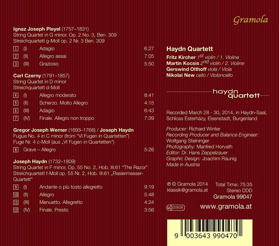 Haydn, Werner, Pleyel, Czerny: String Quartets - slide-1
