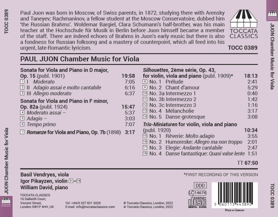 Juon: Chamber Music for Viola - slide-1