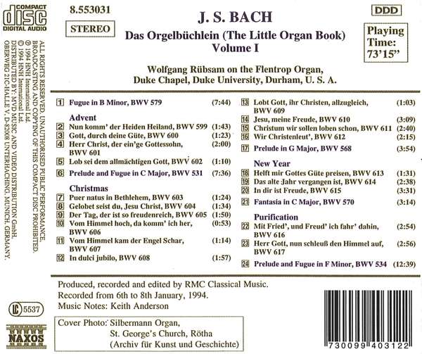 BACH: Das Orgelbuchlein Vol. 1 - slide-1