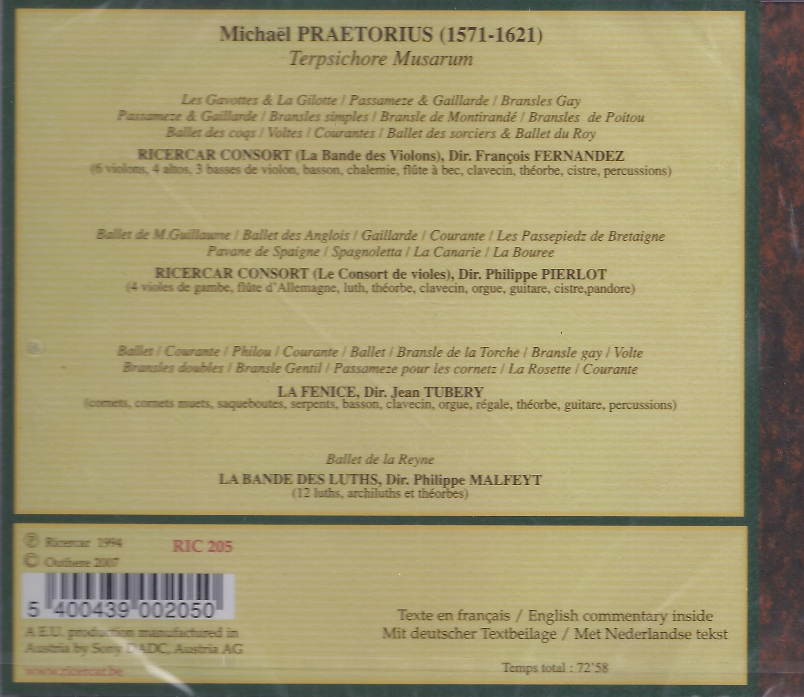 Praetorius: Terpsichore Musarum - slide-1