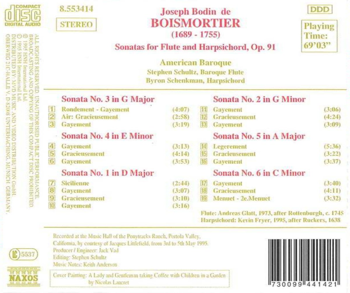 BOISMORTIER: Sonatas for Flute - slide-1